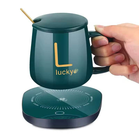 Taza Cerámica Lucky Con Base Calentador Inteligente [PREMIUM]